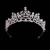 Elegant Silver Floral Crown Shiny Princess Rhinestone Tiara Baroque Crown Hair Accessory  Party
