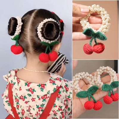 1 pz carino dolce ciliegia ragazze bambini fasce elastiche per capelli bambini cravatte per capelli accessori per capelli principessa copricapo per bambini
