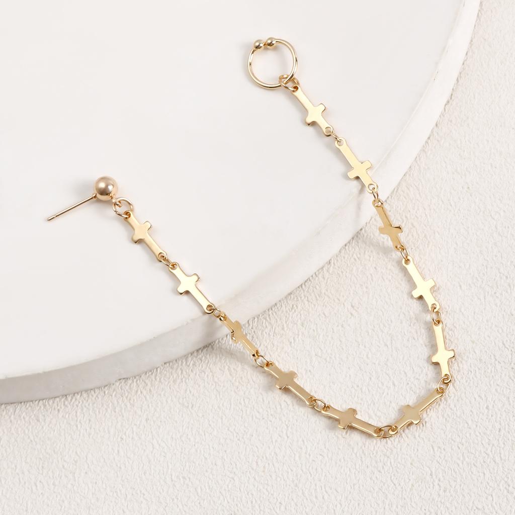 Ethnic style cross single-layer non-punching nose studs nose accessories sweet and cool stud earrings punctured nose rings