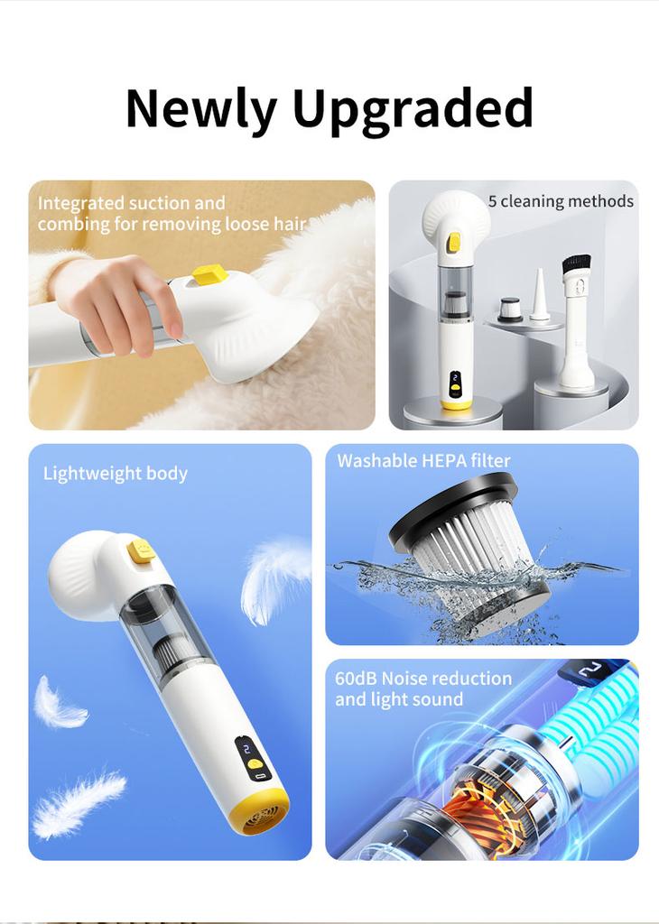 New Product Pet Grooming Supplies Plastic Eco-Friendly Temperature Control 5 in 1 Smart Dog Hair Dryer Handheld Brush Set