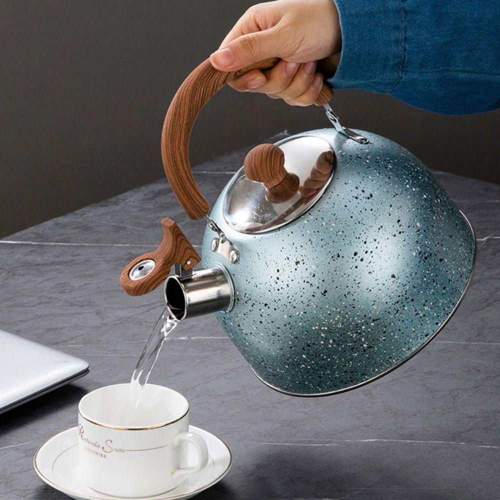 Stainless Steel Star Point Whistle Kettle Flat Bottom Teapot Stove Water Kettle  Induction Cooker