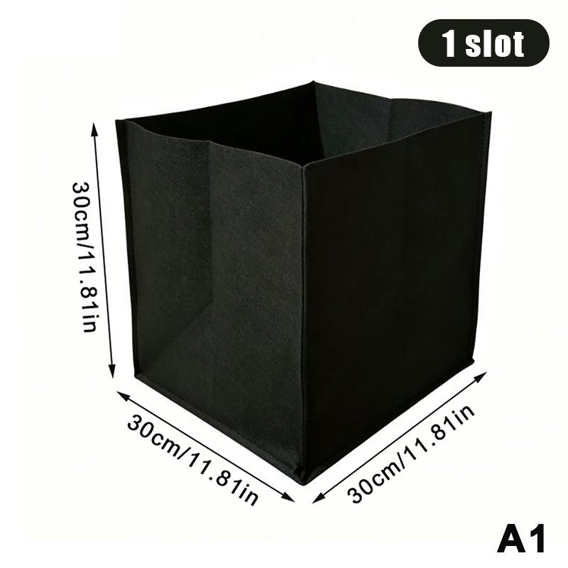 

1/2/4/6/8 Holes Black Grow Bag Fabric Raised Garden Bed, Flowers And Vegetables Garden Grow Bags Rectangle Planting Nursery A1