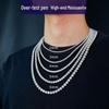 Men's Moissanite Tennis Chain Necklace in Gold-Plated 925 Sterling Silver - Luxurious, Simple Hip Hop Jewelry