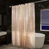 PEVA Waterproof Mold-Proof Shower Curtain Set with No-Drill Telescopic Rod for Wet and Dry Separation in Bathroom