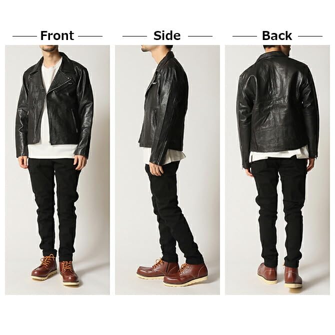 Genuine Leather Jacket Reproduced Leather Outerwear Light Outerwear Spring Clothes Autumn Clothes Riders Jacket Military Jacket Leather Jacket L Black