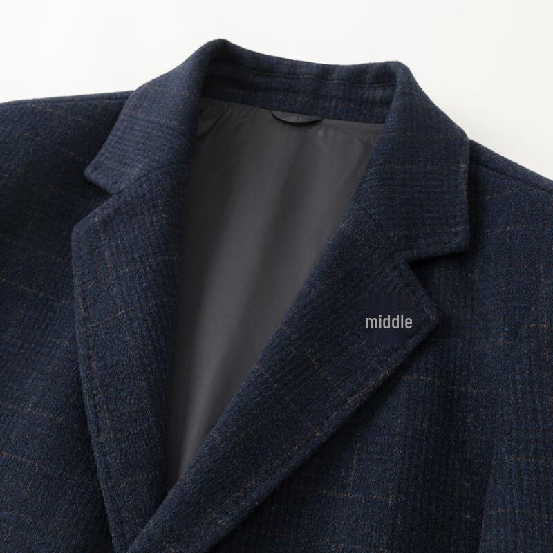 MONTAGUT Men's Winter Plaid Wool Blend Overcoat