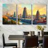 New York City Landscape Painting Set – Empire State Building Wall Art (5 Pieces) for Home Décor