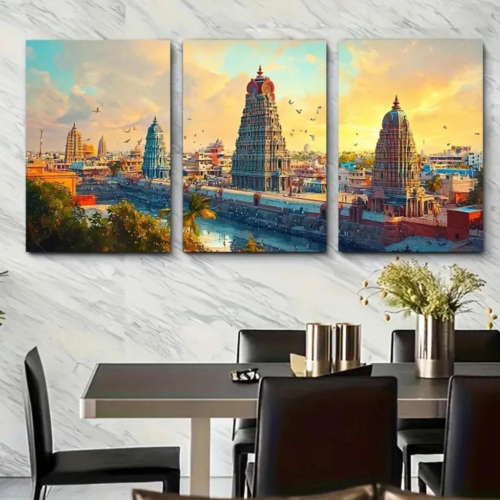 New York City Landscape Painting Set – Empire State Building Wall Art (5 Pieces) for Home Décor