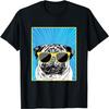 Pug Portrait Pop Art Dog with Sunglasses T-Shirt