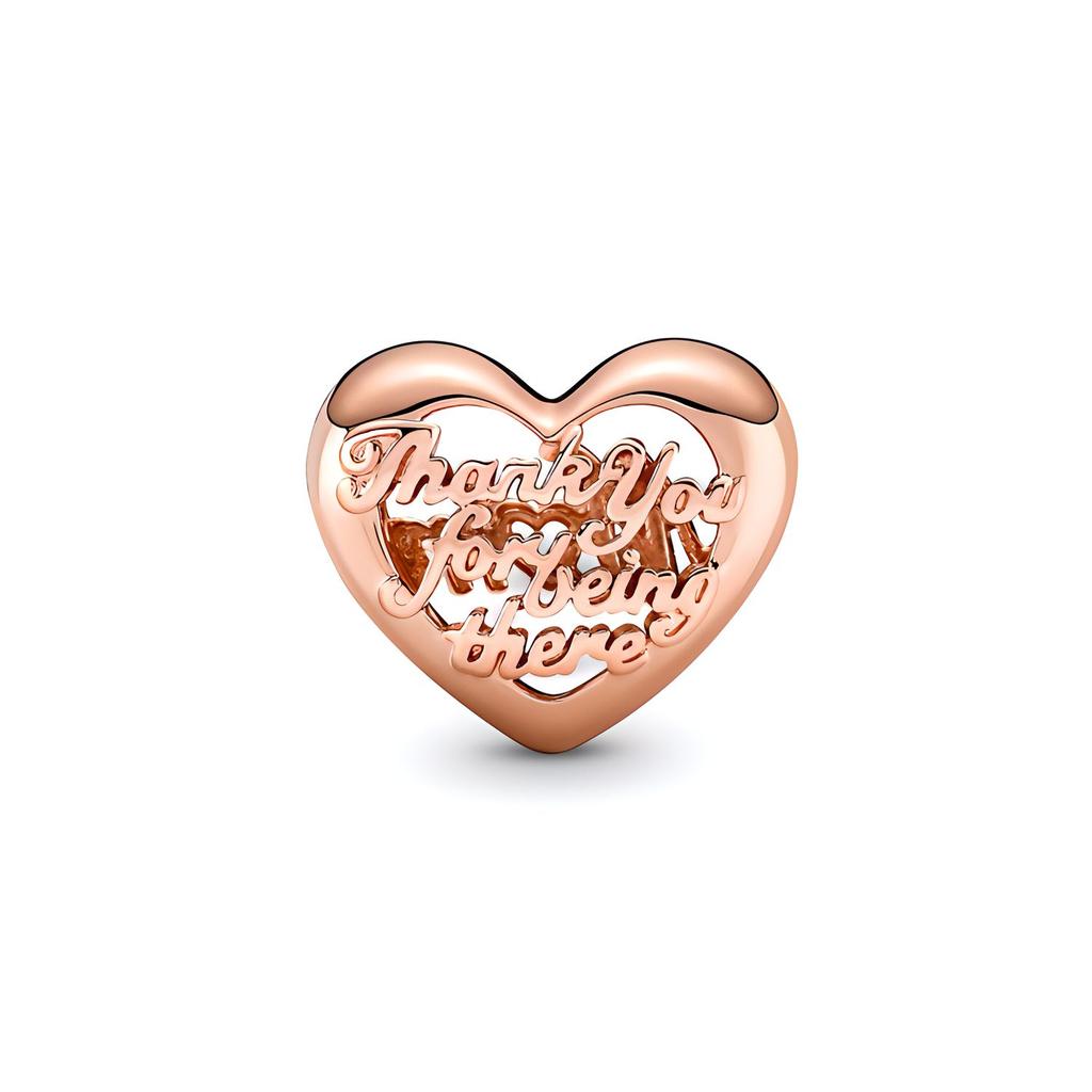 Pandora Moments Fashionable Exquisite Trendy Heart Shaped Charm Women Charm Rose-Gold 781451C00