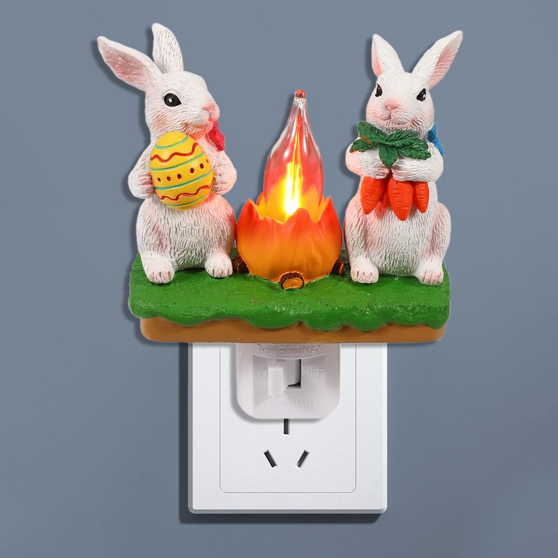 Kaninchen Nachtlicht Umgebungslicht Wandleuchte LED Lichter Dekorative Lichter Nachttischlampen Kaninchen Lagerfeuer Osterlichter Feiertagsnacht