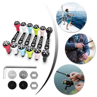 Fishing Reel Handle Aluminum Alloys Spinnings Reel Handle Knob Grip Part for Baitcasting Fishing Reel Handle Replacement