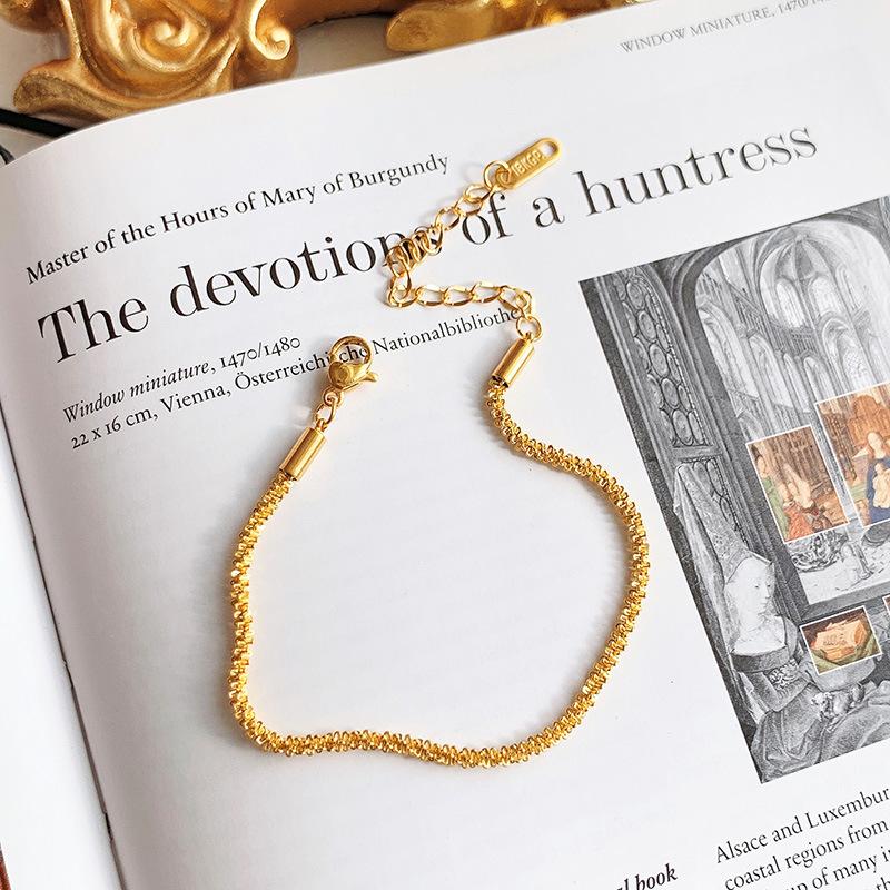 316L Stainless Steel Sparkling Gypsophila Adjustable Bracelet & Bangle For Women Fine Fashion Jewelry Wedding Party Gift