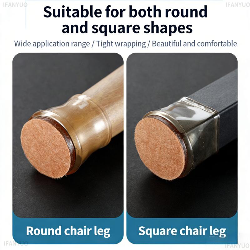 4/12/16Pcs Table Chair Leg Floor Protectors Furniture Pads with Felt Hardwood Floors Furniture Sliders Chairs Silicone Leg Caps