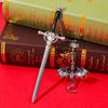 Sword-Shaped Weapon Model Metal Bookmark With Double-Winged Dragon Pendant Book Lovers Reading Accessories Birthday Gift