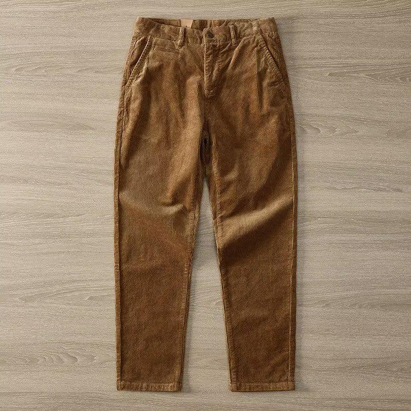 Vīriešu retro velveta taisnas bikses: Mazgāts