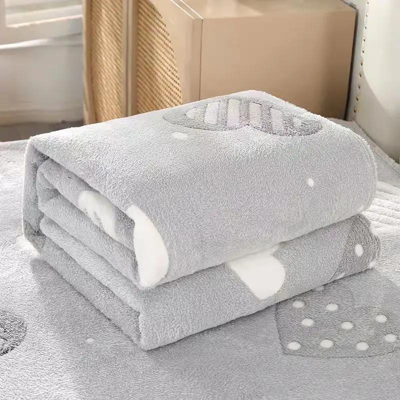 Autumn Winter Warm Blankets For Bed Sofa Soft Comfortable Fluffy Fleece Blanket Cartoon Fruit Animal Bedspreads For Kids
