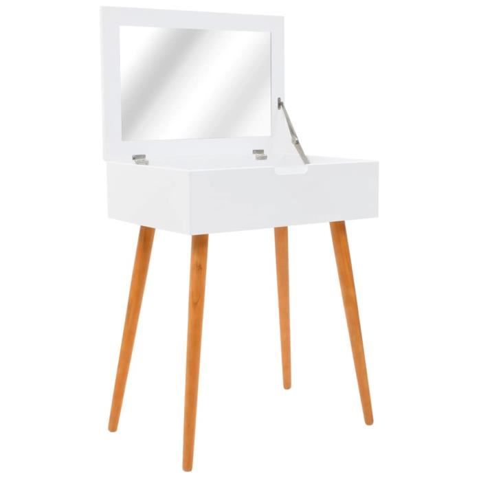 VidaXL Coiffeuse avec miroir MDF 60 x 40 x 75 cm