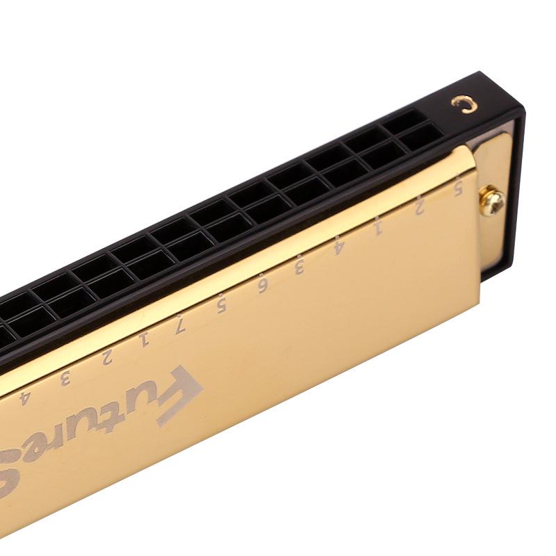 C Key 24-Hole Double Row Harmonica for Beginners and Students - Ideal for Children's Practice and Classroom Use.