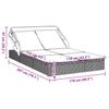 2 Person Sun Lounger with Canopy Black 213x118x97 cm Poly Rattan