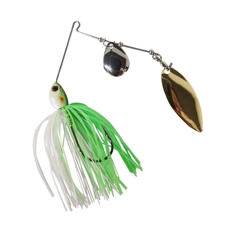 High-Quality 7G Buzz Bait Spinner Lure with Black Head and Rubber Skirt for River and Lake Fishing