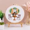 1Pc Quiet Time Home Living Green Plant Coffee Table DIY Embroidery Needlework Bamboo Embroidery Frame English Kit