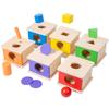 Holzobjekt Dauerhafte Box Montessori Spielzeug Baby Sortieren Zuordnen Box Ball Münze Sensorisch Dropsy Farbe Form Lernspiele Kind