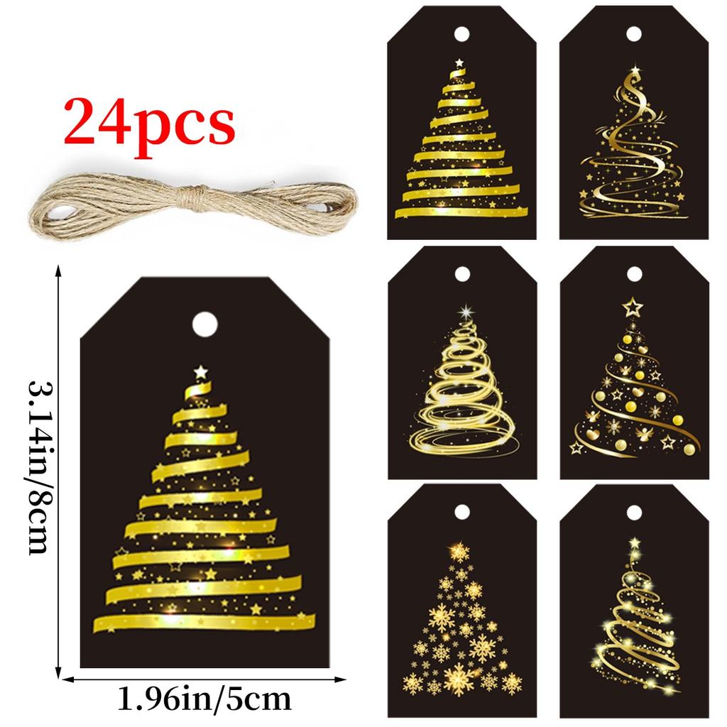 Party Stickers Holiday-Themed Jute Gift Tags Party Labels New Year-Themed New Year Hang Tags For Gift Wrapping New Year Party