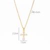 Micro Paved Titanium Steel Cross Pendant Necklace For Women Stylish Versatile Delicate Collarbone Chain