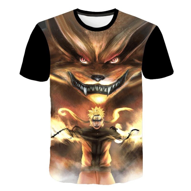 New Naruto Cartoon Character 3D Digital Printed Men's Cartoon T-shirt
