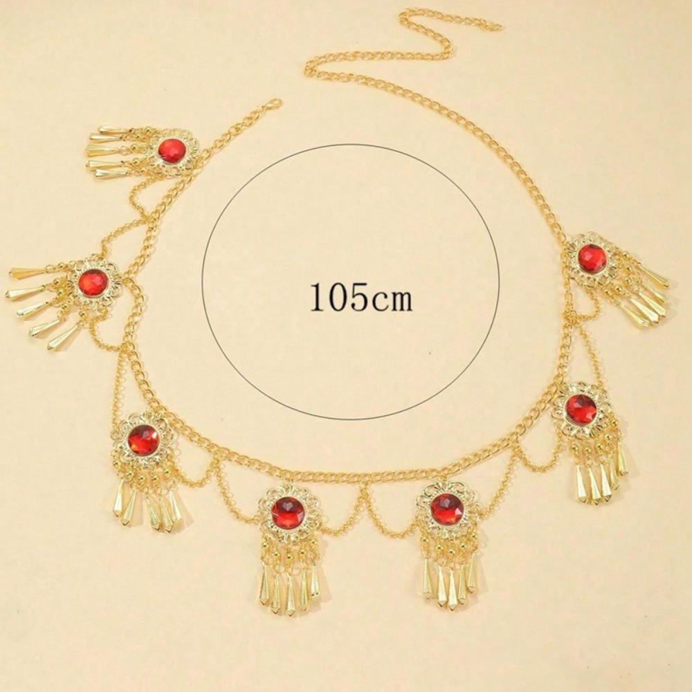 Alloy Waist Chain Belt Inlaid Diamond Fringe Waist Chain Festival Waist Accessory Festival Outfits Style-10