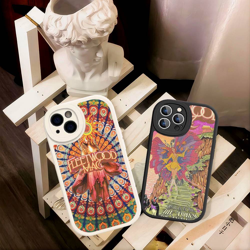 Klassische Rockband F-Fleetwood M-Mac Handyhülle Hartleder Für IPhone 14 13 16 Mini 15 14 11 12 Pro Max Plus Fundas