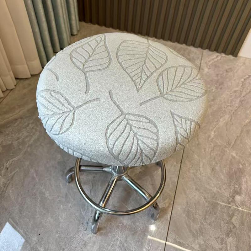 1PC Round Bar Stool Covers Round Stool Seat Covers Jacquard Dustproof Slipcovers for Swivel Chairs or Barstools