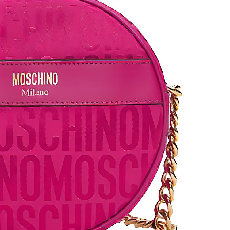 Moschino Gold Logo Letter Zipper Closure Small Round Shoulder Crossbody Bag Women Bags Pink AEF2326M74158268