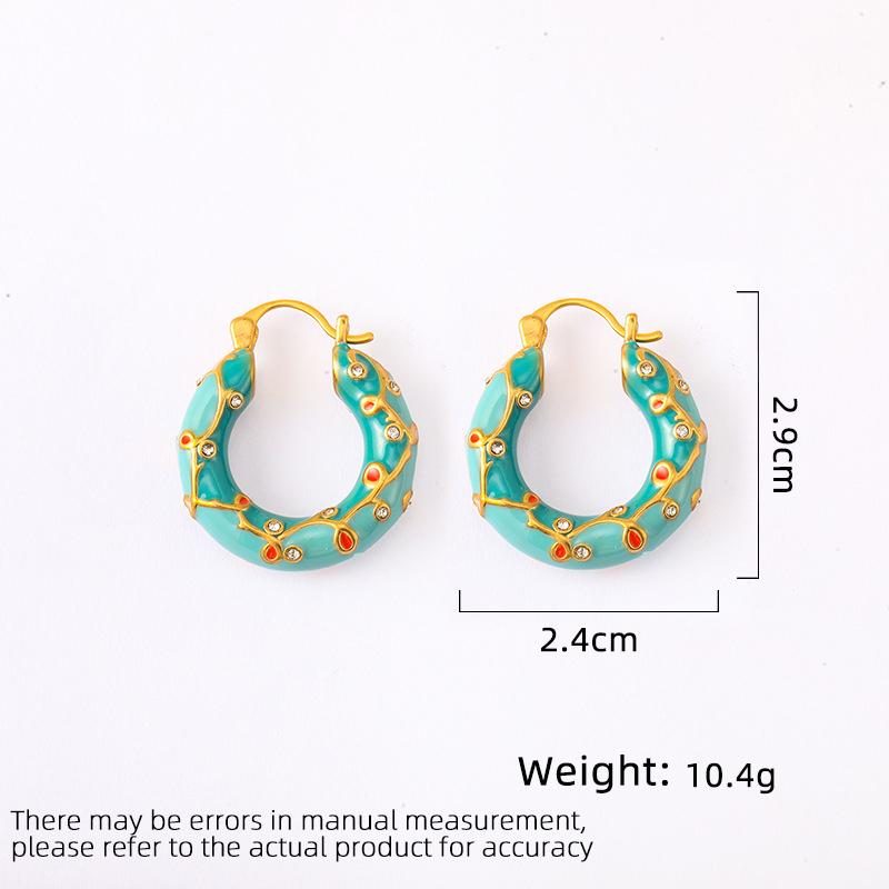 Women's Light Luxury Design Elegant Vintage Round Earrings Fashionable And Versatile Niche Design Ear Clip Daily Accessories