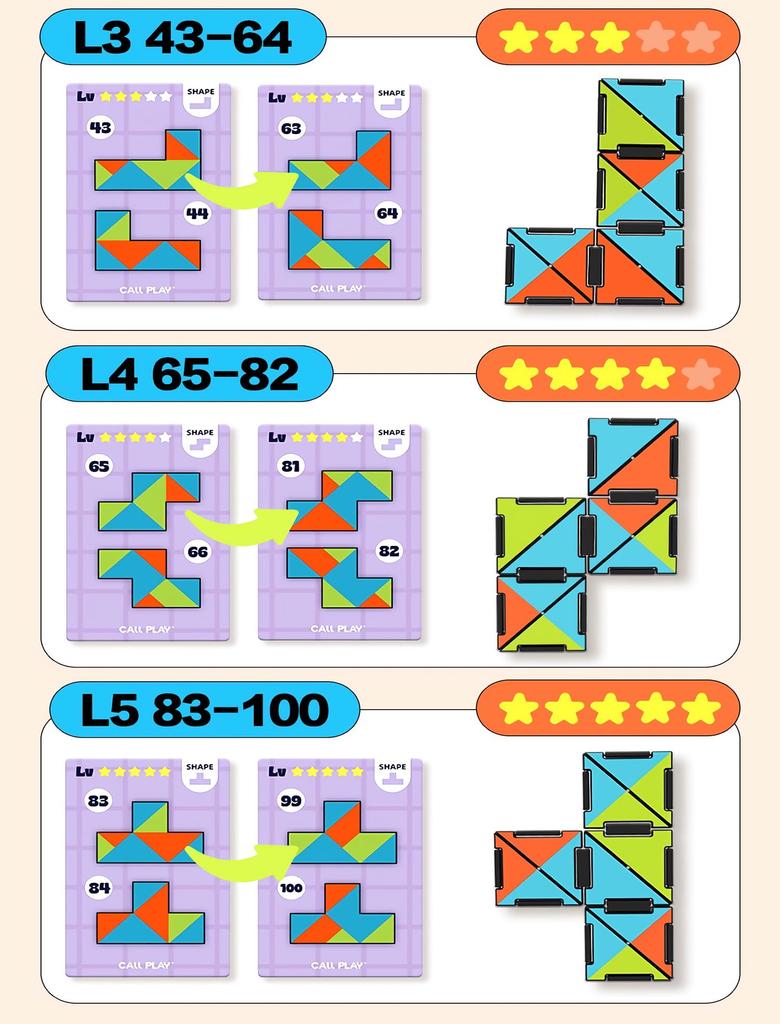 HMshuo Utbildande 3D-hjärna 5 100 Utvecklar rumsligt tänkande Förebygger Populär Gåva för Barn och Äldre Leksak, Pussel, Träning, Nivåer, Frågor,