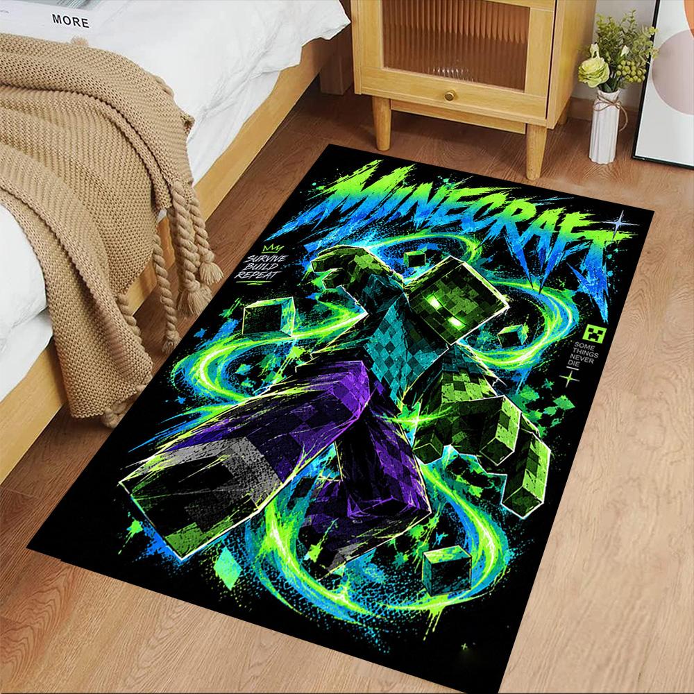 Minecraft Floor Rug Office Rug Perfect for Foyer Outdoor Balcony Entryway Antislip Carpet Anime Office Decor Perfect Gift for Women/Men