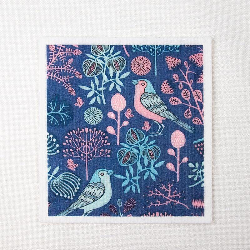 

1Pc 18x20cm Bird Printed Reusable Wood Pulp Cotton Sponge Dish Cloths Dishwashing Scouring Rag Kitchen Cleaning Tool 1Pc