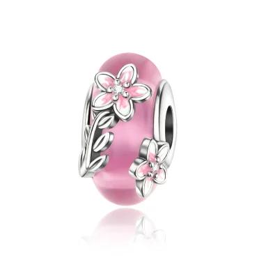Romantic copper Flower Charm Bead Charms Bloom Rose Pendants Bead Charms Compatible With Authentic Bracelets Necklaces Do It Yourself Jewellery Gift I