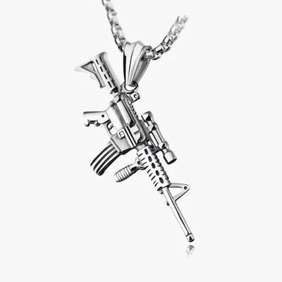 Men's Gun Pendant, Creative Hip Hop Necklace
