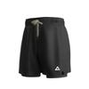 Peak Fashion Slim Fit Swimwear Double Layer Fake Two-Piece Swim Trunks Swimming Set Unisex Swimwear Black 403944+02135