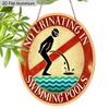 2D Flat Vintage Warning Aluminium Sign - Unique Figurine Ornaments with No Urination In Swimming Pools - Swimming Pools Hanging Ornament - No