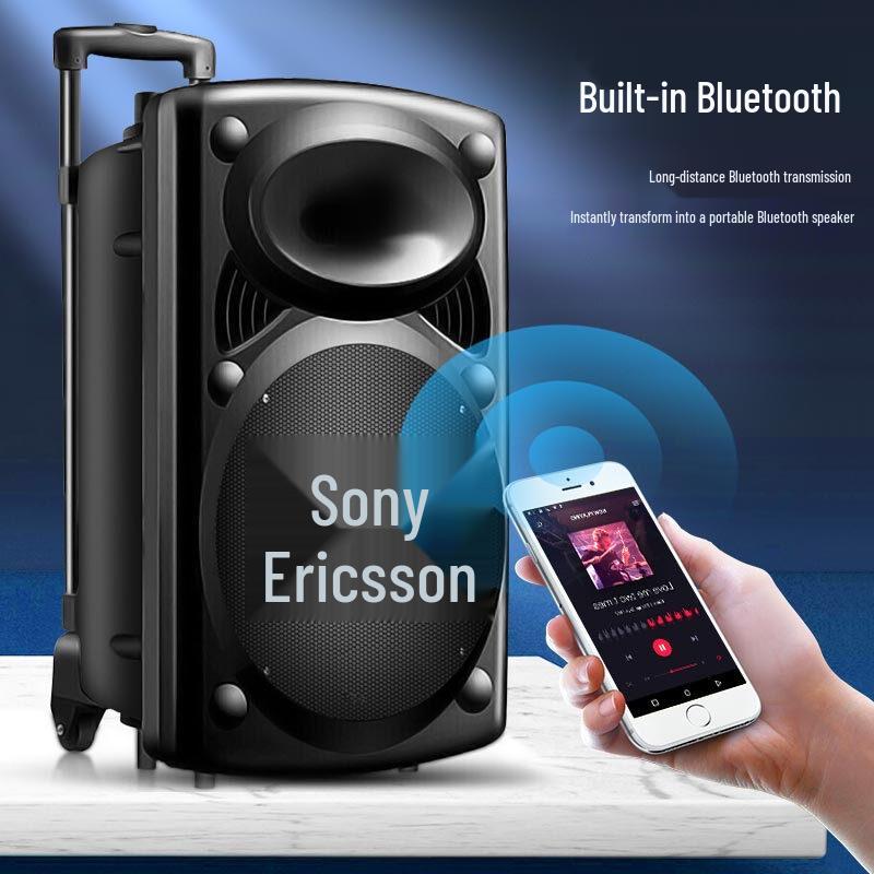 Soaiy Portable Bluetooth KTV Trolley Speaker