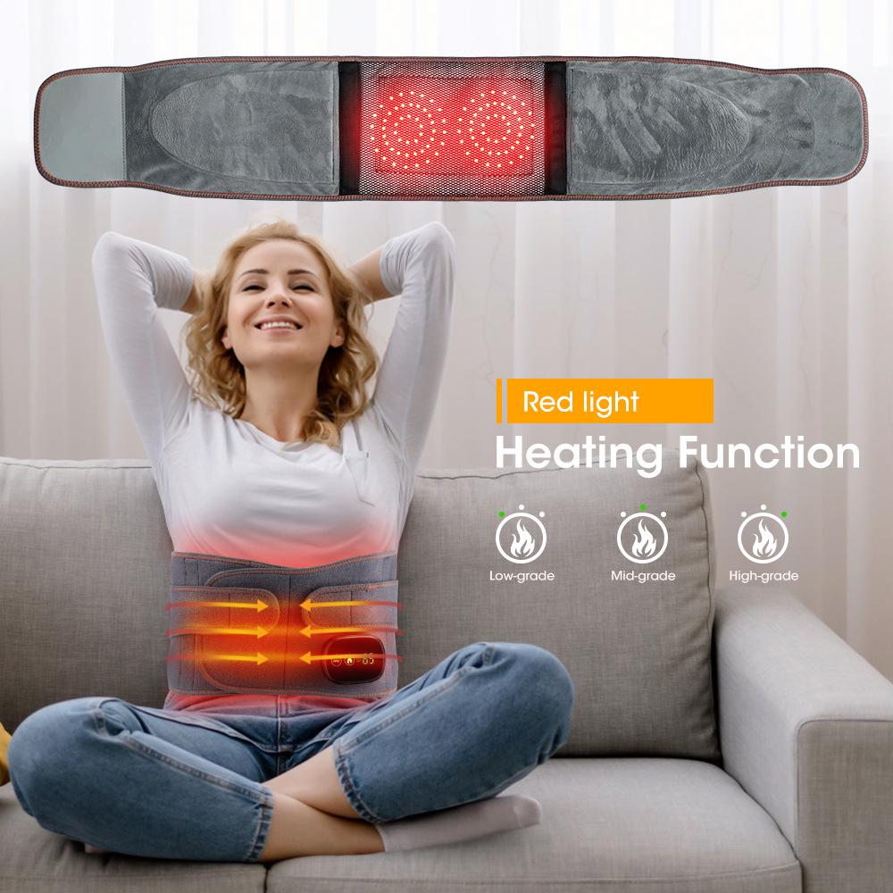 Elderly Electric Heating Massage Waist Support Belt with Red Light Therapy