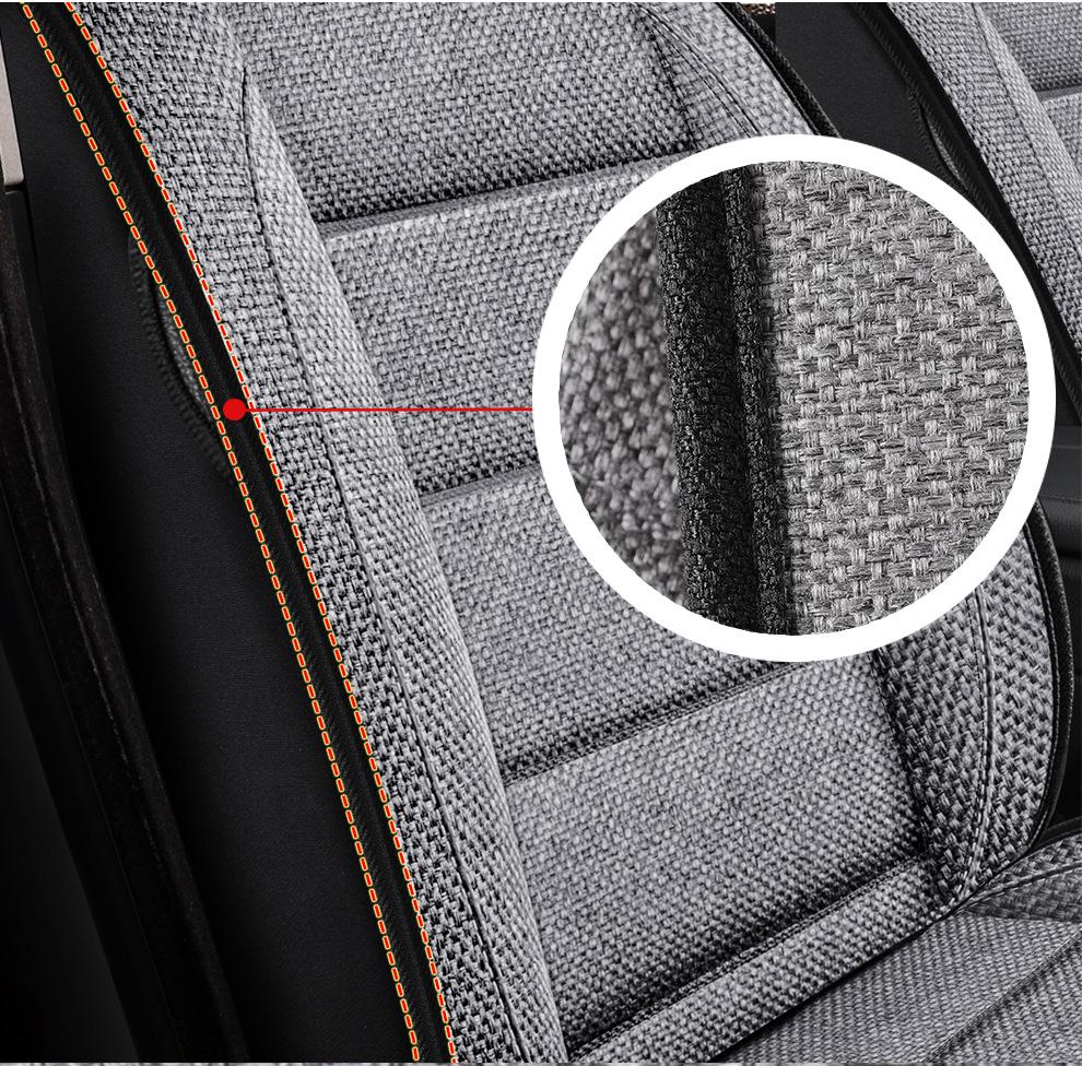 Five-Seater Full Coverage Coarse Linen Car Seat Cushion Cover
