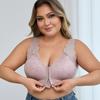 Europäische Größe Frontverschluss Spitzenunterwäsche Fixierte Cups Frontverschluss Weste Damen Übergröße Push-up-BH XL-4XL