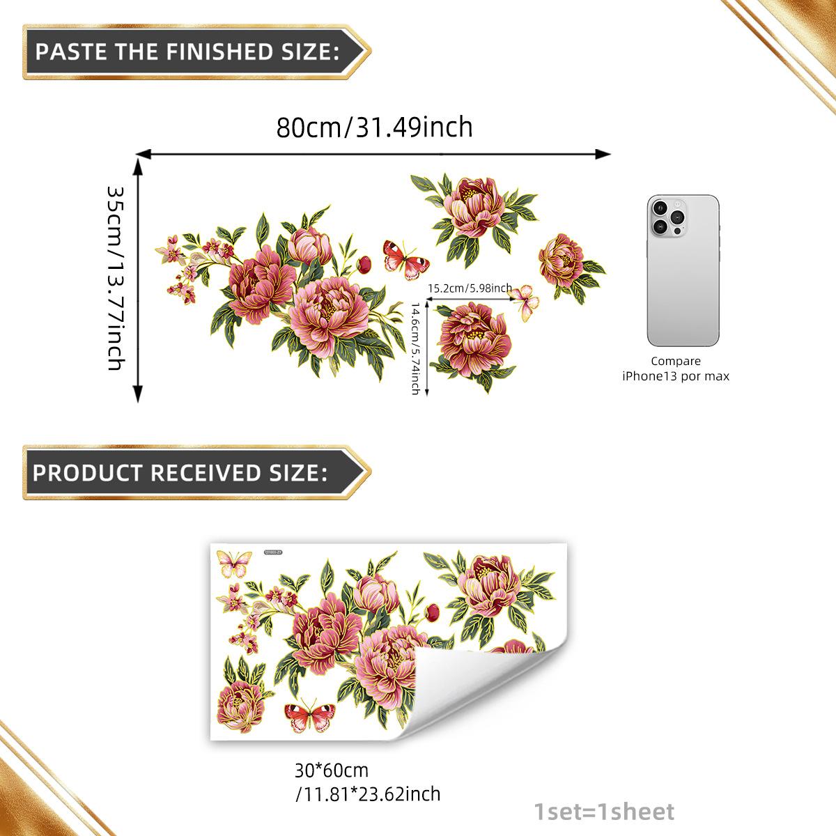 

Tj11003 Креативная большая розовая наклейка на стену с цветами Украшение Гостиная Спальня Фон Самоклеящаяся наклейка на стену