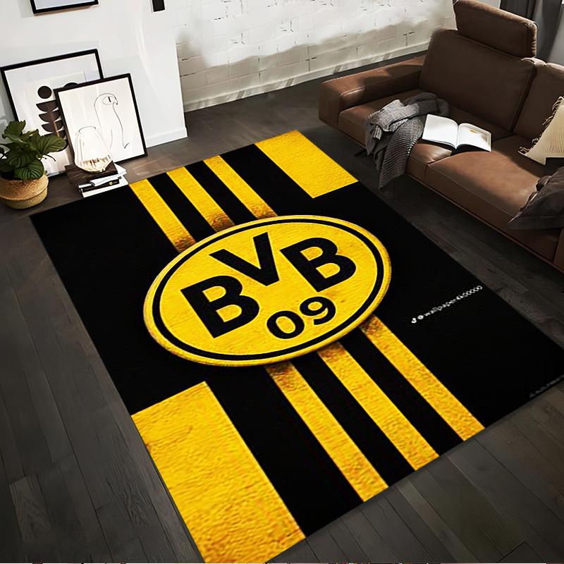 "BVB 09 Schwarz-Gelbes Logo Design Teppich Rutschfester Teppich geeignet für Wohnzimmer- und Schlafzimmer-Sofas"