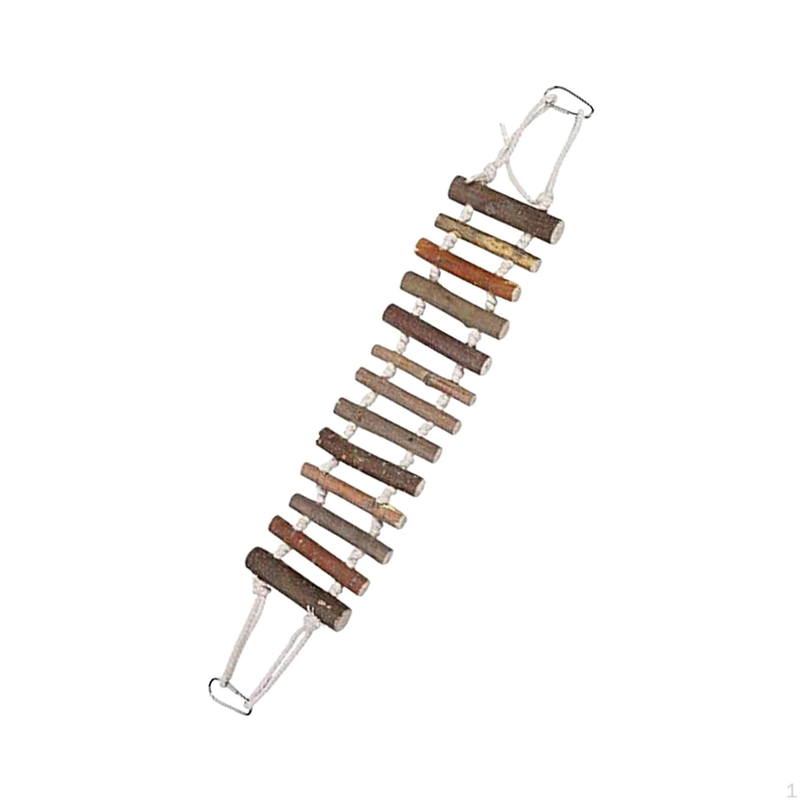 

Bird Ladder Pet Cage Accessories Birds Hanging Bridge Rope Wood for Reptiles