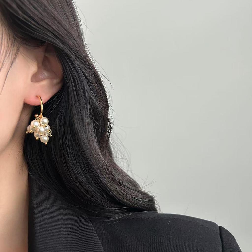 Pearl Tassel Earrings Ear Buckle Removable Personalized Earrings Simple Fashion Sweet Exquisite Commuter Casual Women's Earrings